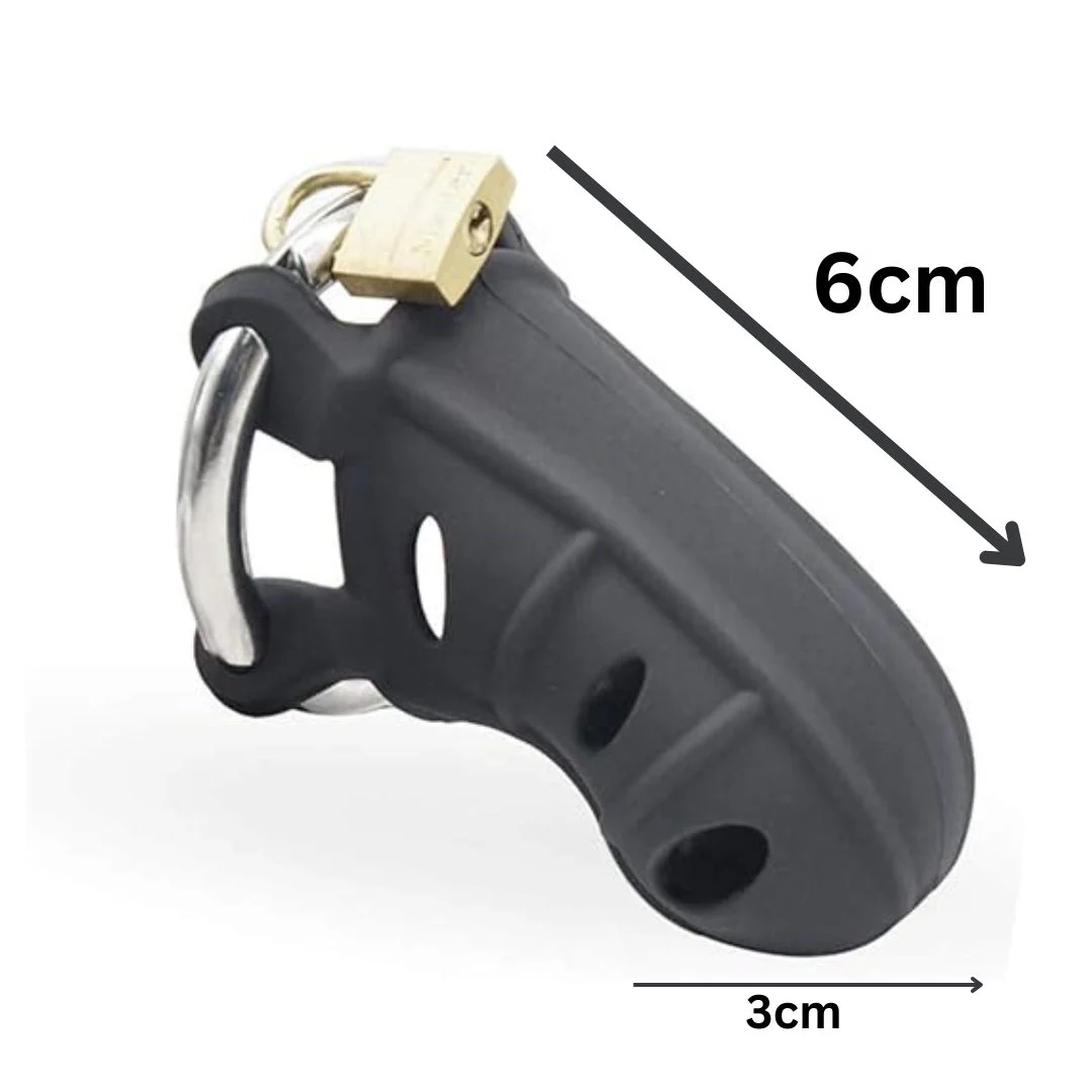 Black Silicon Chastity Cage - Image 3