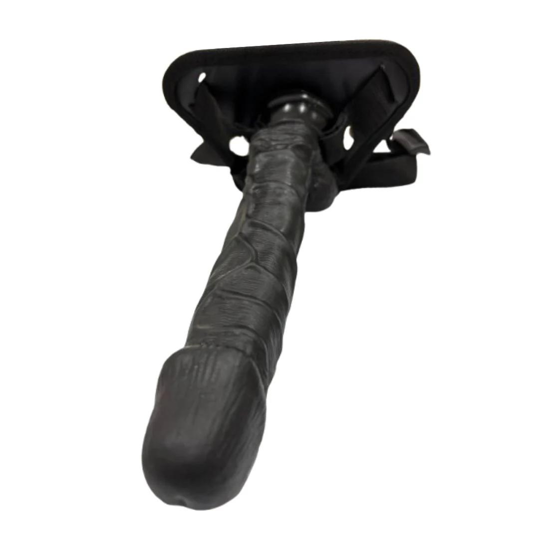 Black Silicone Dildo With Strap Belt - Image 3