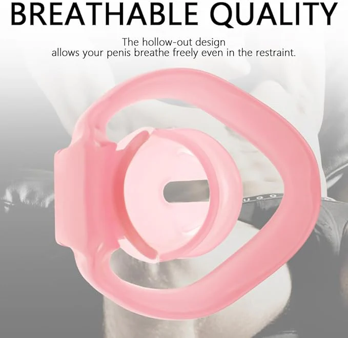 Pink Chastity Cage With Rings - Image 4